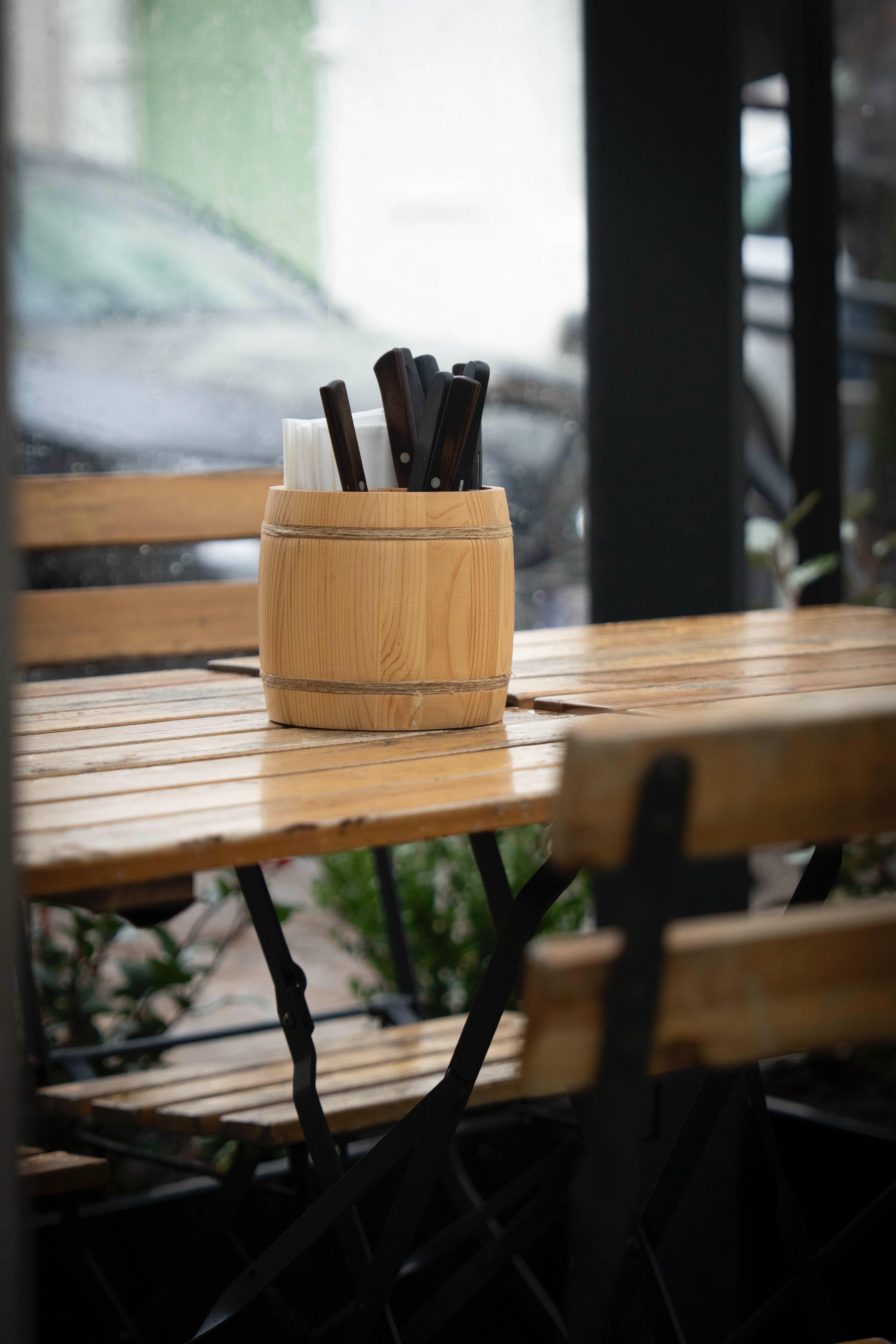 Terrace table with cutlery at Kalura, Antwerp