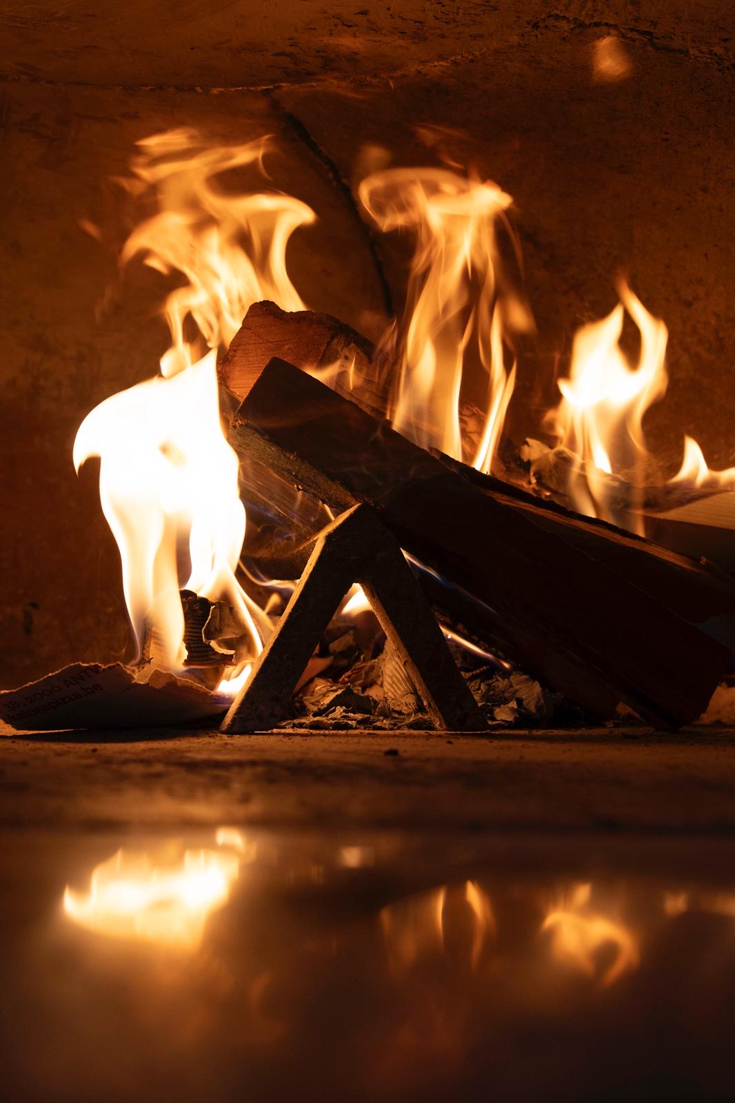 Fire burning in the oven at Kalura, Antwerp