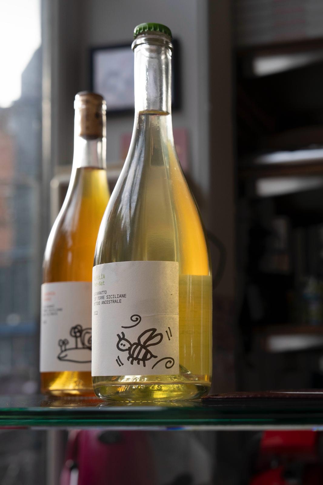 Sicilian wine bottles at Kalura, Antwerp